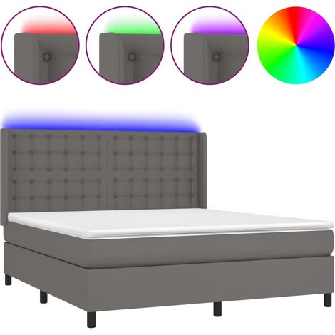 Maison Exclusive - Sommier à lattes de lit matelas LED Gris 180x200 cm Similicuir
