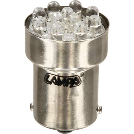 12V Lampada Multi-Led 11 Led - (R10W) - BA15s - 1 pz  - Scatola - Rosso (1/4)