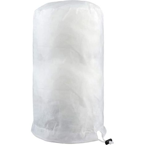 Schützender Pflanzensack, atmungsaktiv, reißfest, frostbeständig, mit Kordelzug, 60 x 80 cm (weiß) (1/5)