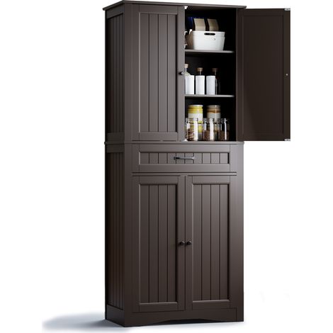 Credenza 180 cm Bealife Mobiletto da Cucina con 1 Cassetto 4 Ante e 4 Ripiani Adatto a Sale da Pranzo Vintage 73 x 19 x 180 cm (1/5)