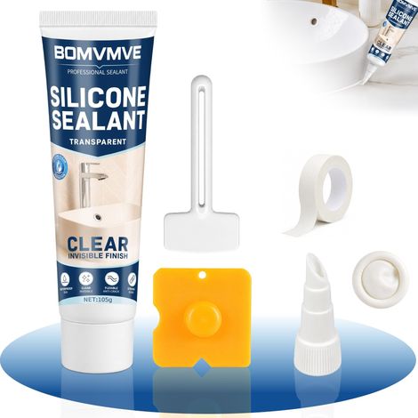 Silicone Transparent 105g, Joint Etanche pour Salle de Bain (1/5)