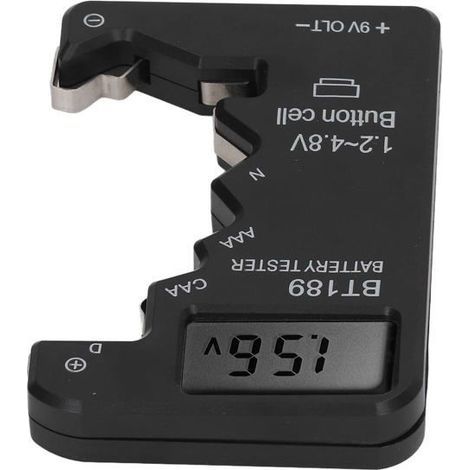 Tester digitale per batterie LCD AIMOONSA – Compatibile con batterie AA/AAA/C/D/9V/6F22, nero (1/5)