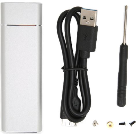 Boîtier disque dur M.2 NGFF vers USB 3.0 haute vitesse 5 Gbps, portable et stable, pour SSD externe, compatible Windows et OS X, gris. (1/5)