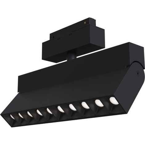 Base Illuminazione Points Rot Per Binario Moderno Alluminio Nero 20W Luce Calda (1/3)