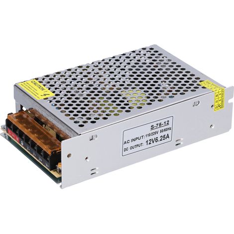 Transfo alimentation decoupage S-75-12 alliage aluminium protection surcharge usage led imprimante 3d ampli 1 piece (1/5)