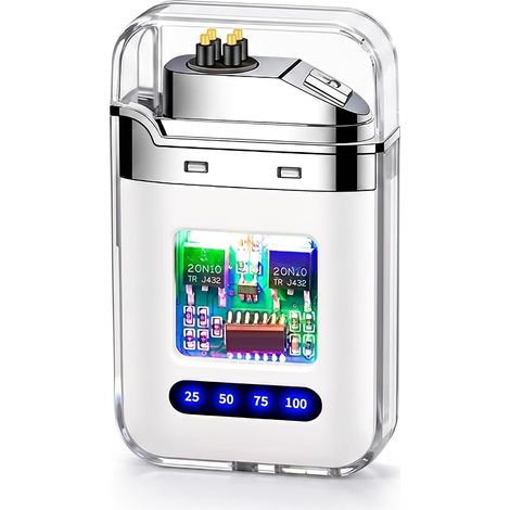 USB C Double Arc Rechargeable Electric Lighter, White (1/5)