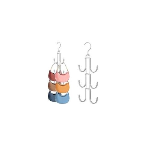 Porte-cravates - porte-ceinture - penderie - cintre pour foulards - ceinture multifonctionnelle - cravate - crochet pour écharpe - organisateur pour cravates - foulards - chiffons - sacs - argent (1/5)