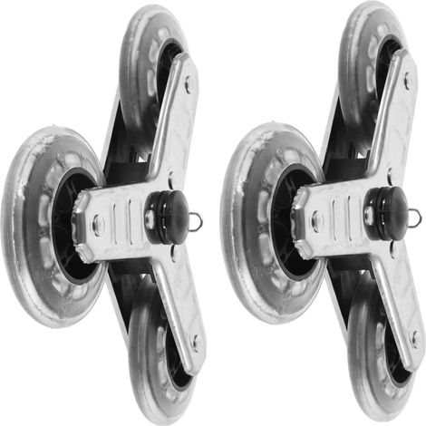 Lot De 2 roulettes De Rechange pour Chariot De Courses en Acier Inoxydable Installation Facile pour Chariots Monte-escaliers (1/5)