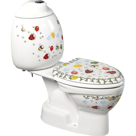 KID Toilettes rapprochées pour nourrissons, siphon en S, à motifs (1/5)
