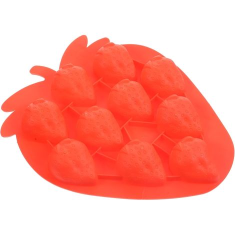Eiswürfelform aus Silikon mit Erdbeergeschmack, rot, Würfelform Schokoladen- und Geleeform, ideal für den Sommer, SGS-geprüftes Silikon, CE-, EU- und CIQ-zertifiziert, Farbe zufällig (1/5)