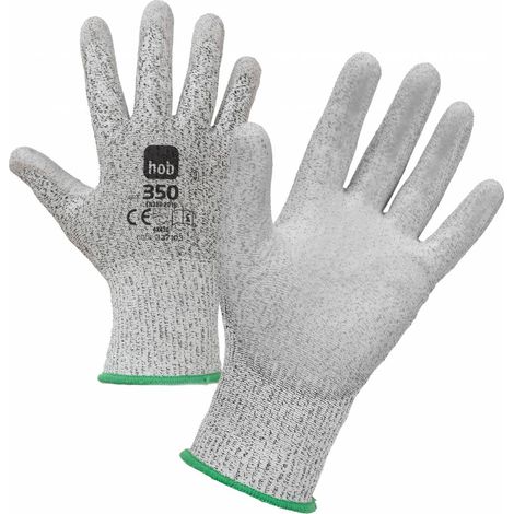 12 x GUANTES HOB ANTITRAUMATISMOS HILO/PU GRIS TALLA 8