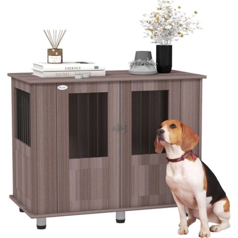 Purple Dog Crate Table for Medium and Large Dogs with Magnetic Door for Indoor Use, 95 x 55 x 75 cm (1/5)