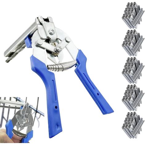 Clips Pour Grillage - Pince Multifonction Pour Anneaux Type M,Ensemble d'Outils Manuels pour Construction Avicole Animaux Clôtures (1/5)