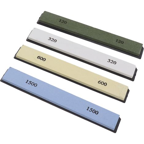 Schleifstein-Set mit 4 Seiten, Körnung 120, 320, 600, 1500, für Küchen- und Angelmesser (1/5)