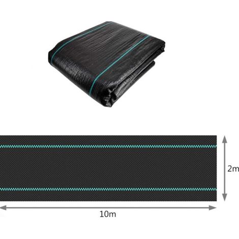 10Mx2M Weed Control Fabric in Anti-UV Woven Polypropylene Fibers 100g/m2 Tear Resistant with High Stabilization Mulching Tarpaulin (1/5)