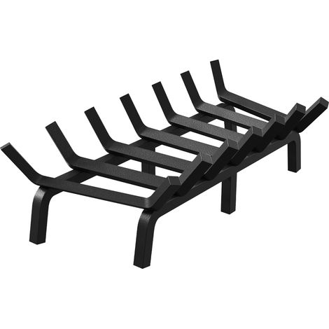 LUNSY-Grille de cheminée en acier massif avec 6 pieds stables, revêtement thermolaqué, intérieur et extérieur, foyer enterré, 24 pouces (61 cm) – 7 barres (1/5)