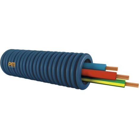 Gaine ICTA préfilée 3x1.5 mm² Ø 16 mm H07V-U orange-orange-rouge couronne 100 m - PM FLEX (1/4)