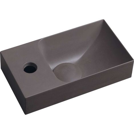 Sapho Small - Handwaschbecken, 31x17 cm, ohne Überlauf, Hahnloch links, dunkelbraun PK30015 (1/5)