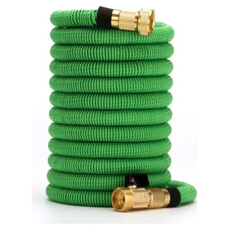 Tuyau extensible 15M Tuyau de jardin avec 3 couches de noyau en latex naturel de jardin avec 9 modes d'arrosage anti-fuite et anti-corrosion pour vaporiser le gazon, nettoyer les voitures (1/5)