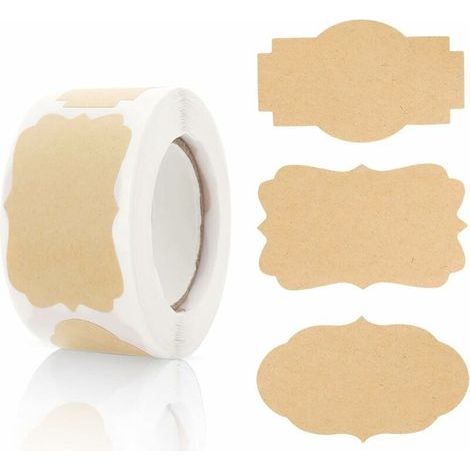 Kraftpapier-Aufkleber, 250 Geschenkanhänger, Geschenketiketten, Geschenkanhänger für Festtagsflaschen, Lebensmittelgläser, Weihnachtsaufkleber (A) (1/5)