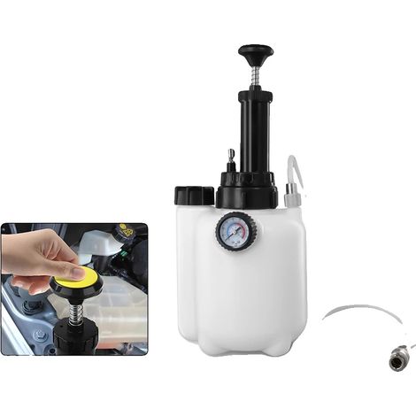 Kit de purge de frein manuel, capacité de 3 litres, réservoir d'aspiration de 1 litre, compatible avec les voitures européennes, adaptateur standard E20, bouteille de collecte de 1000 ml (1/5)