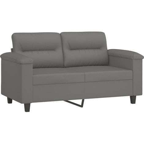 Canapé à 2 places,Sofa pour Salon,Banquette Gris foncé 120 cm Tissu microfibre CFW162362 (1/5)
