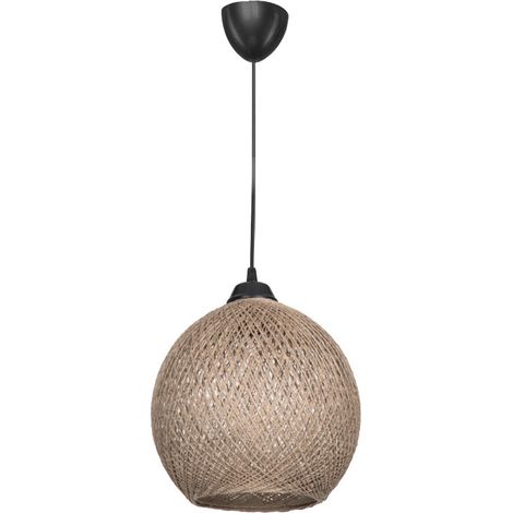 Suspension luminaire e27 marron noir 22x65 cm.