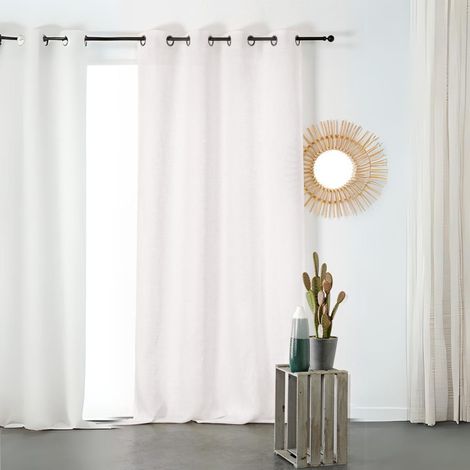 Voilage Pur Lin - 145x260cm - Blanc (1/2)