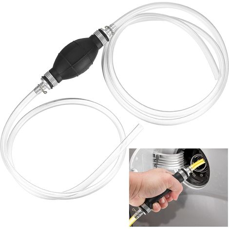 Pompe Manuelle Transfert de Liquide, 2m Pompe Tuyau D'aspiration, Pompes à Main Tuyau à Essence, pour Véhicule Aspiration Eau Carburant Diesel 8mm (1/5)