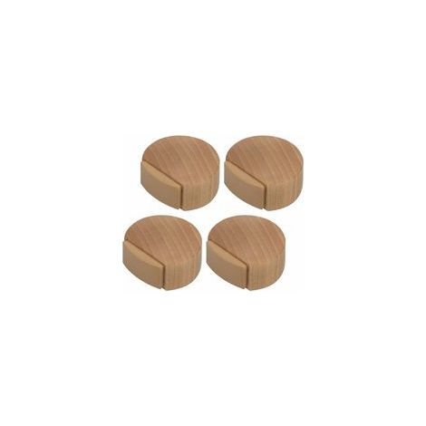 Butée de Porte Adhesive Arrêt de Porte en Bois pour Sol et Parquet Stop Porte Adhésif Butoir de Porte Discret et élégant Lot de 4 (1/5)