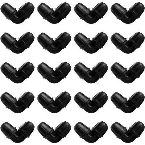 20 Stück 8/12 mm Tropfbewässerungs-Anschlüsse, Tropfbewässerungs-Winkeladapter, Winkel-Bewässerungsanschlüsse, Schlauchverbinder (1/5)
