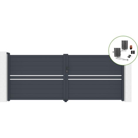 Portail battant 4m CIMONE H.160cm alu + motorisation BUNKER B500 (1/5)