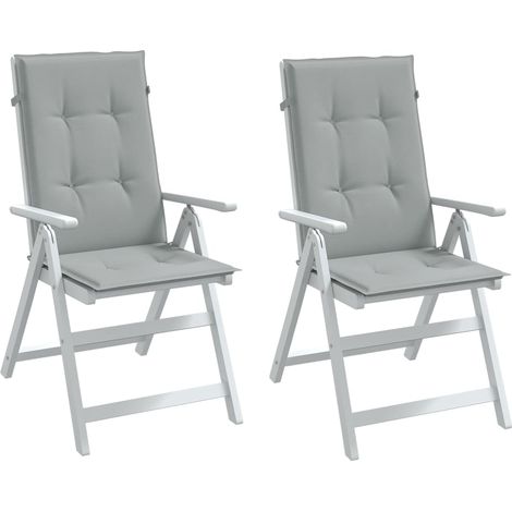 vidaXL Cuscini Sedia Schiena Alta 2 Grigio Mélange 120x50x4 Tessuto