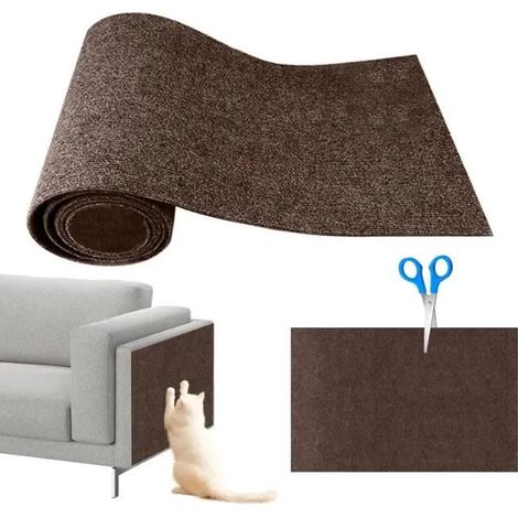 Protection Canape Chat Anti Griffe 40×100 cm,DIY Protege Canape Griffe Chat,Griffoir Chat Canapé Auto-adhésifs,Brun (1/4)