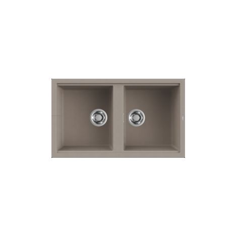 Lavello Elleci Incasso 2 vasche 86x51 Best 450 Granitek Grigio Tortora LGB45043