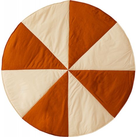 Tapis de sol rond molletonné bébé enfant circus time - Brun, beige (1/5)