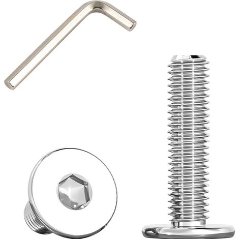 Vis Inox Tete Plate avec Bride, M8x30mm Boulons à Tête Plate Hexagonale Sont Utilisées Dans Les Meubles et Les Machines, en Acier Inoxydable 304 (20 Pièces) (1/5)