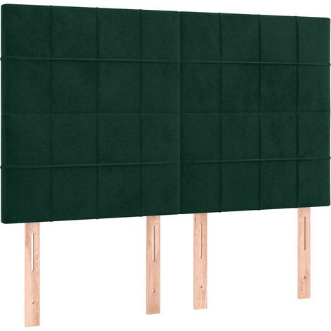 Tête de lit Vert foncé 144 x 5 x 118/128 cm Velours (1/5)