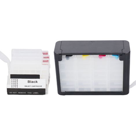 Cartouche d'encre rechargeable 4 couleurs à puce permanente pour HP 950BK 951, sans fuite, système d'alimentation continue
