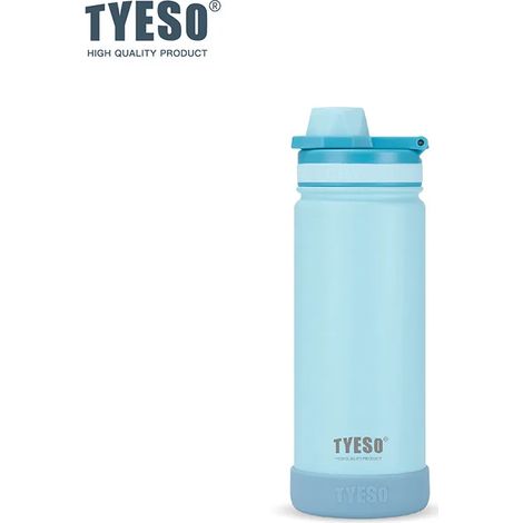 (Bleu, 600 ml) Bouteille d'eau de sport portable pour enfants avec manchon en silicone antidérapant, étanche. (1/3)