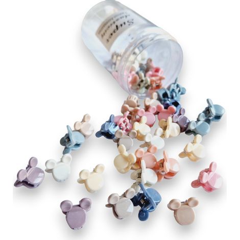 Lot de 50 pinces à cheveux, barrettes, crabes et grenouilles, motif souris (1/5)