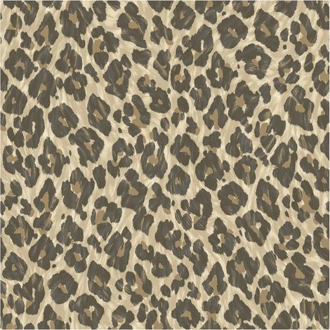 Leopard Print Natural Wallpaper Beige Gold Brown Animal Pattern 10m Roll