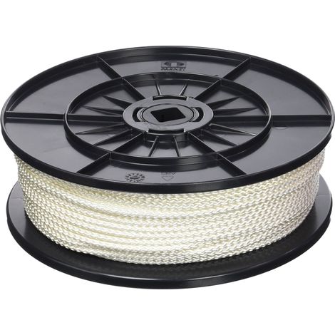 Bobine de Corde en Polyamide Tressée 215 kg Ø 4 mm x 100 m Blanc