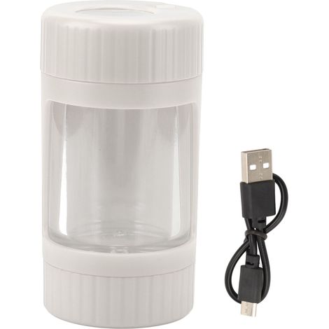 Contenant anti-odeur blanc avec loupe lumineuse amovible, coffre de rangement pour épices et pilules, fonction transparente. (1/5)