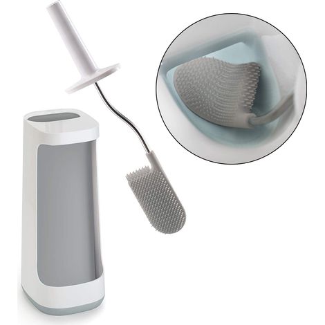 Brosse de toilette intelligente avec compartiment de rangement - blanc/gris (1/5)