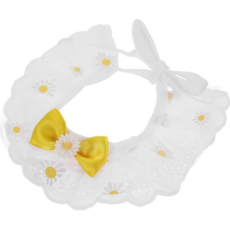 Joli collier pour chat, confectionné avec soin et finitions soignées, en polyester blanc de 1,6 cm (0,63 pouce). Convient aux animaux de compagnie. (1/5)