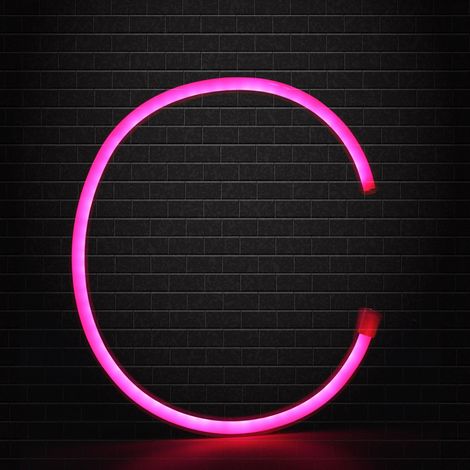 Einzigartige LED-Nachtlampe in Form eines Buchstabens C für die Dekoration von Zuhause, Hochzeiten und Partys (Rosa) (1/5)