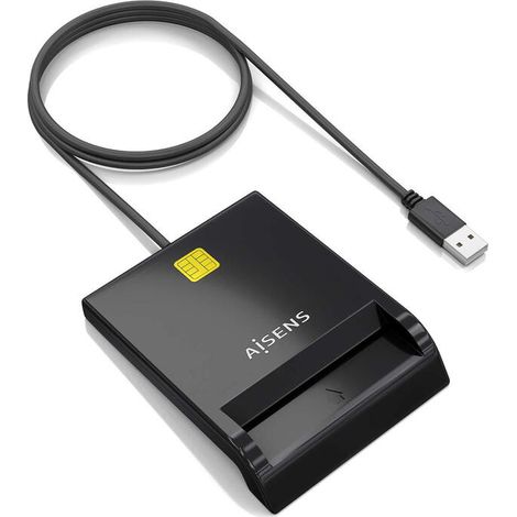 Lector de Tarjetas Externo DNI Aisens ASCR-SN06-BK Negro (1/4)