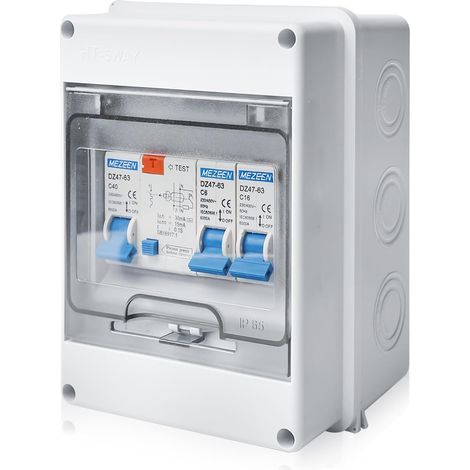 Boîte à fusibles en saillie CA 40 A IP65, petit répartiteur en saillie, boîte de distribution pour maison/bureau/centre commercial, interrupteur de séparation CA 6 (1/5)