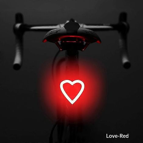 Herzförmiges LED-Fahrrad-Rücklicht, USB wiederaufladbar, wasserdichtes Mountainbike-Rücklicht (1/5)